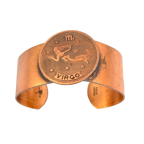 Vintage Copper Virgo Zodiac Cuff Bracelet - Picture 6 of 8